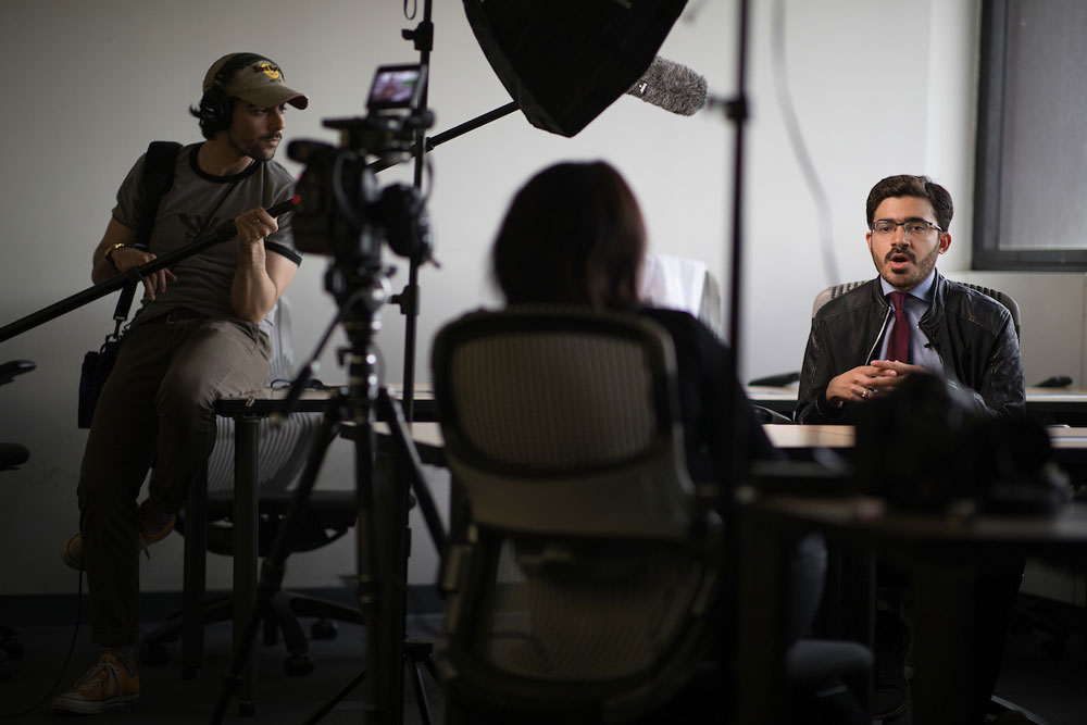 Syed Haider on set for the Change Maker interview.